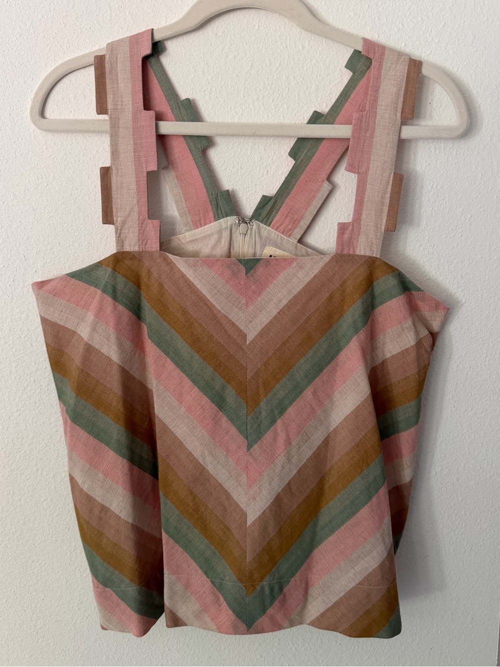 Mirth Striped Top in Pink, Green & Brown - Size L